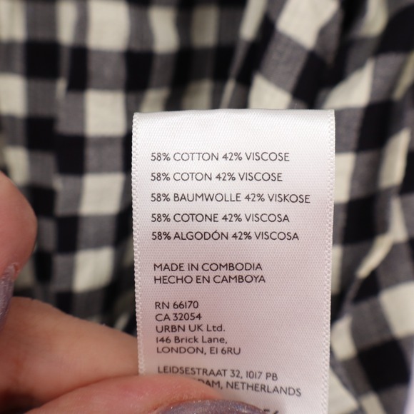 Kimchi Blue Urban Outfitters Kittie Mini Dress Womens M Black White Scalloped - Picture 6 of 9